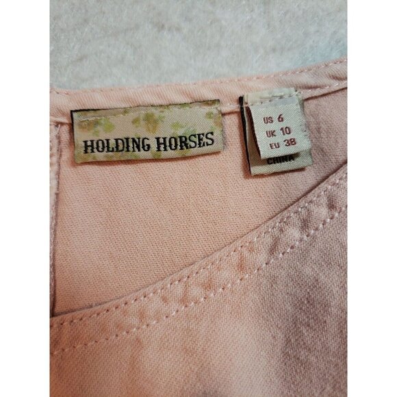 Anthropologie Holding Horses Pink Ombre Lilibet Raw Hem Dip Dye Dress size 6 - Picture 5 of 16
